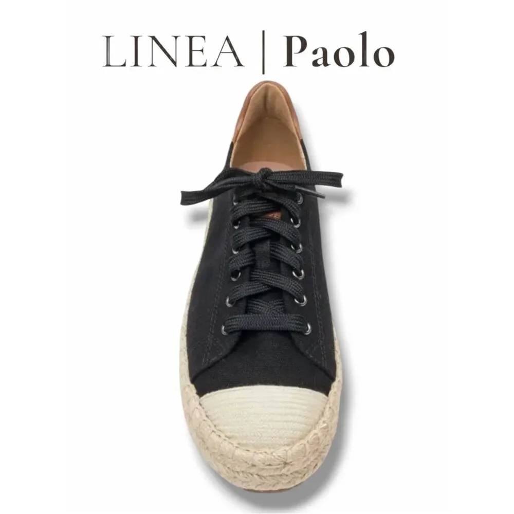 Linea Paolo Women’s Silva Espadrille Sneakers in the Size 9.5 in Black/Cognac